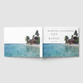 Watercolor Tropical Beach Wedding Gastenboek (Volledig)