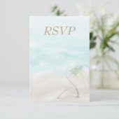 Watercolor Tropical Beach Wedding RSVP (Debout devant)