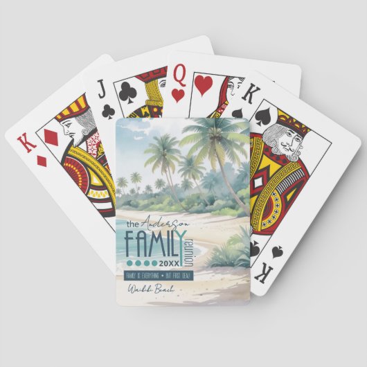 Watercolor Tropical Family Reunion ID1130 Pokerkaarten (Achterkant)