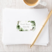 Watercolor Tropical Leaves Greenery  Etiket (Insitu)