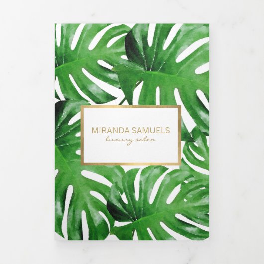 Watercolor Tropical Monstera Brochure Feuille (Page de couverture)