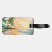 Watercolor Tropical Sunset Bagagelabel (Achterkant horizontaal)