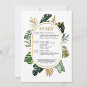 Watercolor Tropisch Bachelorette Weekend Itinerari Kaart (Achterkant)