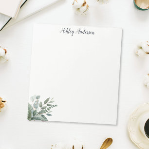 Watercolor Tropisch Groen Salie Eucalyptus Bladere Notitieblok