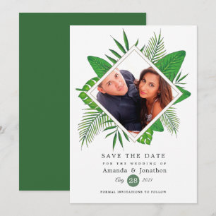 Watercolor Tropisch Luau Aloha Trouwfoto Save The Date