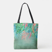 Watercolor Tropische All Over Tote Draagtas (Achterkant)