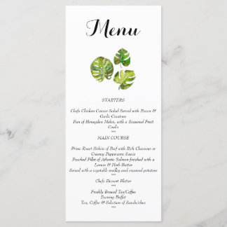 Watercolor Tropische Bladeren Trouw Menu