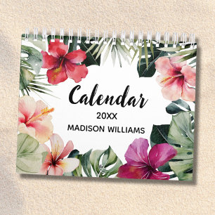 Watercolor Tropische Bloem Botanisch 2026 Kalender