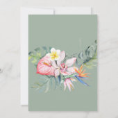 Watercolor Tropische Bloemen Bruiloft Kaart (Achterkant)