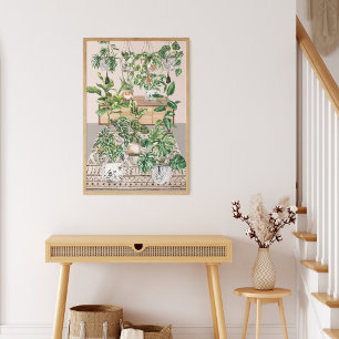 Watercolor Tropische Kamerplanten Poster