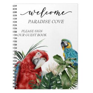 Watercolor Tropische Papegaai Gastboek Notitieboek