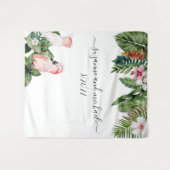 Watercolor Tropische Vogels Roze Kalligrafie Wandkleed (Voorkant (horizontaal))