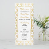 Watercolor Trouwprogramma 1920's Art Deco Goud Programma (Staand voorkant)