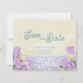 Watercolor Tulip Seaside Pastel Spring Wedding (Voorkant)