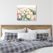 Watercolor tulips canvas afdruk (Insitu (Slaapkamer))