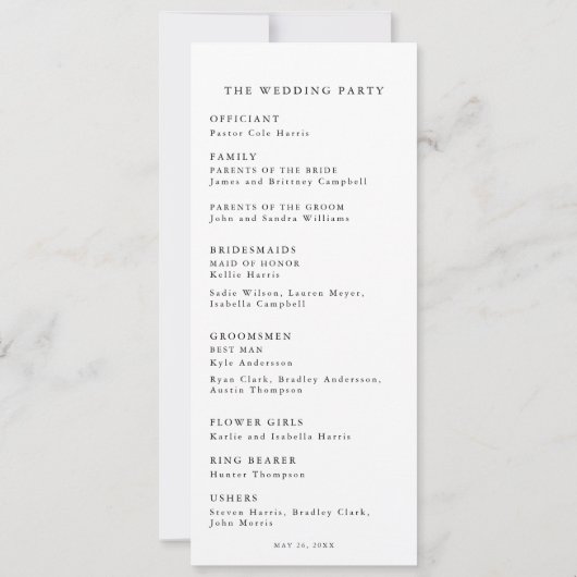 Watercolor tulips programme de mariage printanier (Dos)