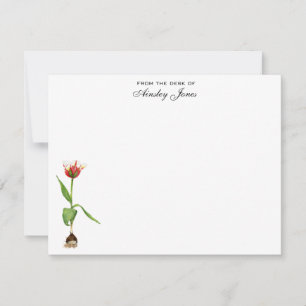 Watercolor Tulp Persoonlijk Plat Bedankkaart