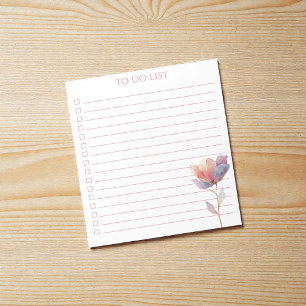 Watercolor Tulp Takenlijst Modern Boho Chic Notitieblok