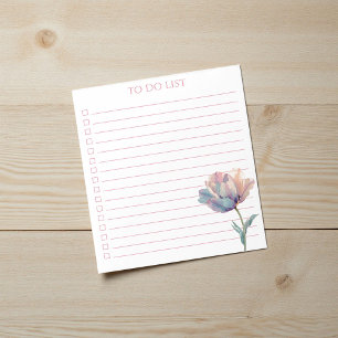 Watercolor Tulp Takenlijst Modern Boho Chic Notitieblok
