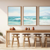 Watercolor Turquoise Beach Imprimer 2 de 3 Poster