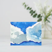 Watercolor Two Clouds Painting Briefkaart (Staand voorkant)