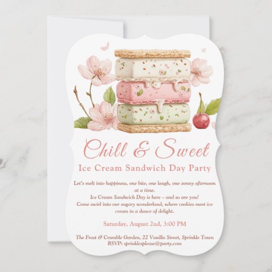 Watercolor uitnodiging ijsdag (Voorkant)