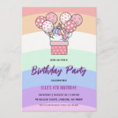 watercolor unicorn rainbow birthday invitation (Devant)