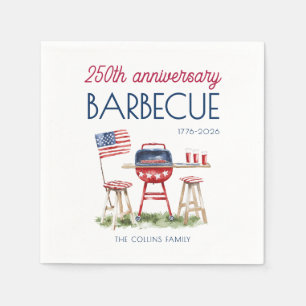 Watercolor USA 250ste Verjaardag Barbecue Feest Servet