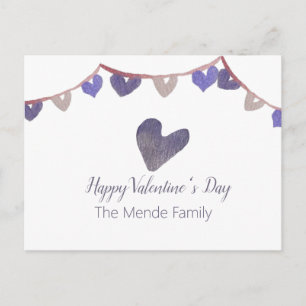 Watercolor Valentijnsdag Banner Hart Postkaart