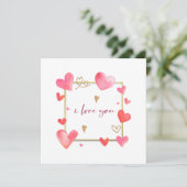 Watercolor Valentijnsdag jubileumkaarten Kaart (Staand voorkant)