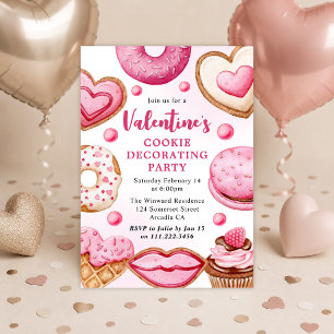 Watercolor Valentijnsdag Koekjes Versieren Feestje Kaart