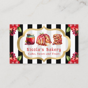 Watercolor Veenbessencakes en Jam Banketbakkerij Visitekaartje