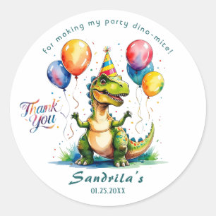 Watercolor VERJAARDAG Dinosaurus Sticker 