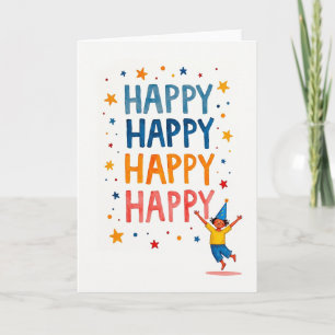 Watercolor Verjaardags Fun Kaart