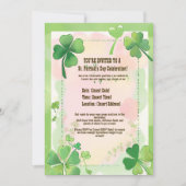 Watercolor Vierbladige Klaver Shamrock St. Patrick Kaart (Voorkant)