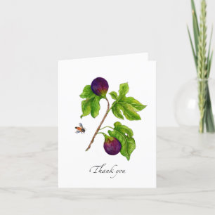 Watercolor Vijg botanische Vouwkaart Bedankkaart