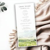 Watercolor Vineyard Programme de mariage paysager