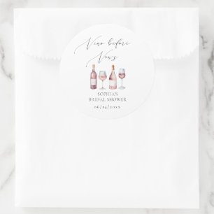Watercolor Vino voor Vows Favorieten Ronde Sticker
