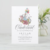 Watercolor Vintage Alice in ONEdeland Verjaardag Kaart (Staand voorkant)