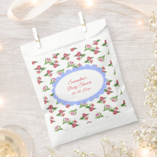 Watercolor vintage bloemen baby shower bedankzakje
