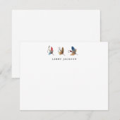 Watercolor vintage fishing hooks Flat Notitiekaartje (Voorkant / Achterkant)