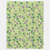 Watercolor violets on honey dew fleece deken (Voorkant)