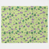 Watercolor violets on honey dew fleece deken (Voorkant (Horizontaal))