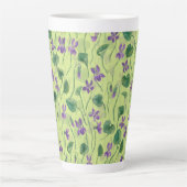 Watercolor violets on honey dew latte mok (Voorkant)