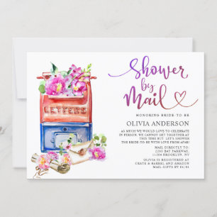 Watercolor virtueel bruidsfeestje per post kaart