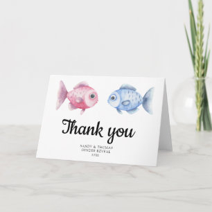 Watercolor Vissen Bedankt geslacht onthulling