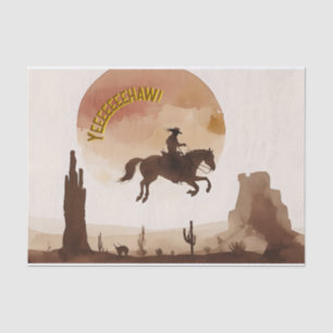 Watercolor Vliegende Cowboy Tissuepapier