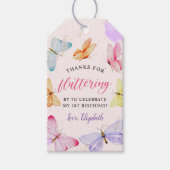 Watercolor Vlinder 1e Verjaardag Cadeaulabel (Voorkant)