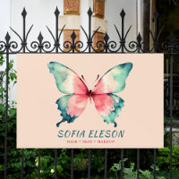 Watercolor Vlinder Elegante Roze Blauw Salon