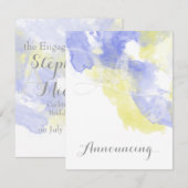 Watercolor Vlinder Maagdenpalm Trouwkaart Aankondi Aankondiging (Voorkant / Achterkant)